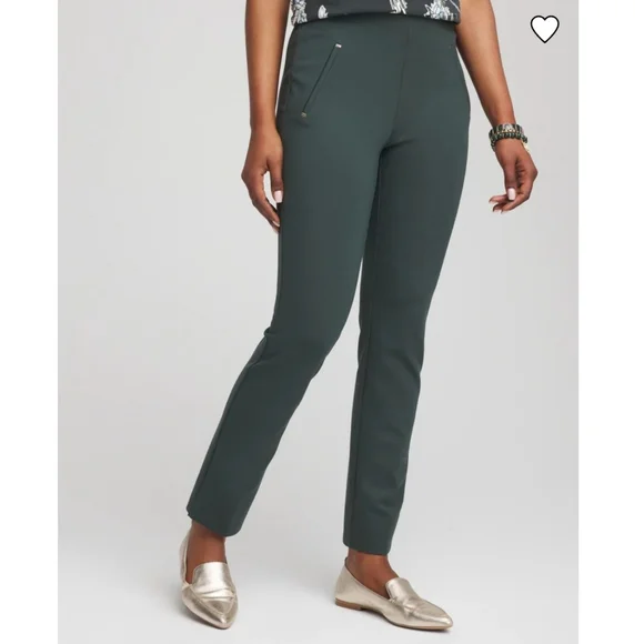Chico's Green Ankle Pants Women's Size 14 Juliet Slim Trim Stretch Office NWT - Picture 2 of 11